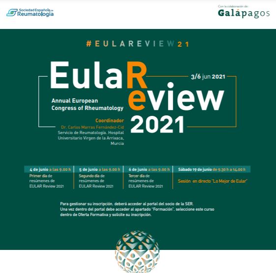 SEReumatologia's tweet photo. El Congreso de @eular_org ya está en marcha. Mañana podrás disfrutar de la primera entrega de los resúmenes con nuestros expertos. ¡No te lo pierdas! #EularReview21 Más información: https://t.co/C7lHh2e0ps https://t.co/9i9dBHKR8K