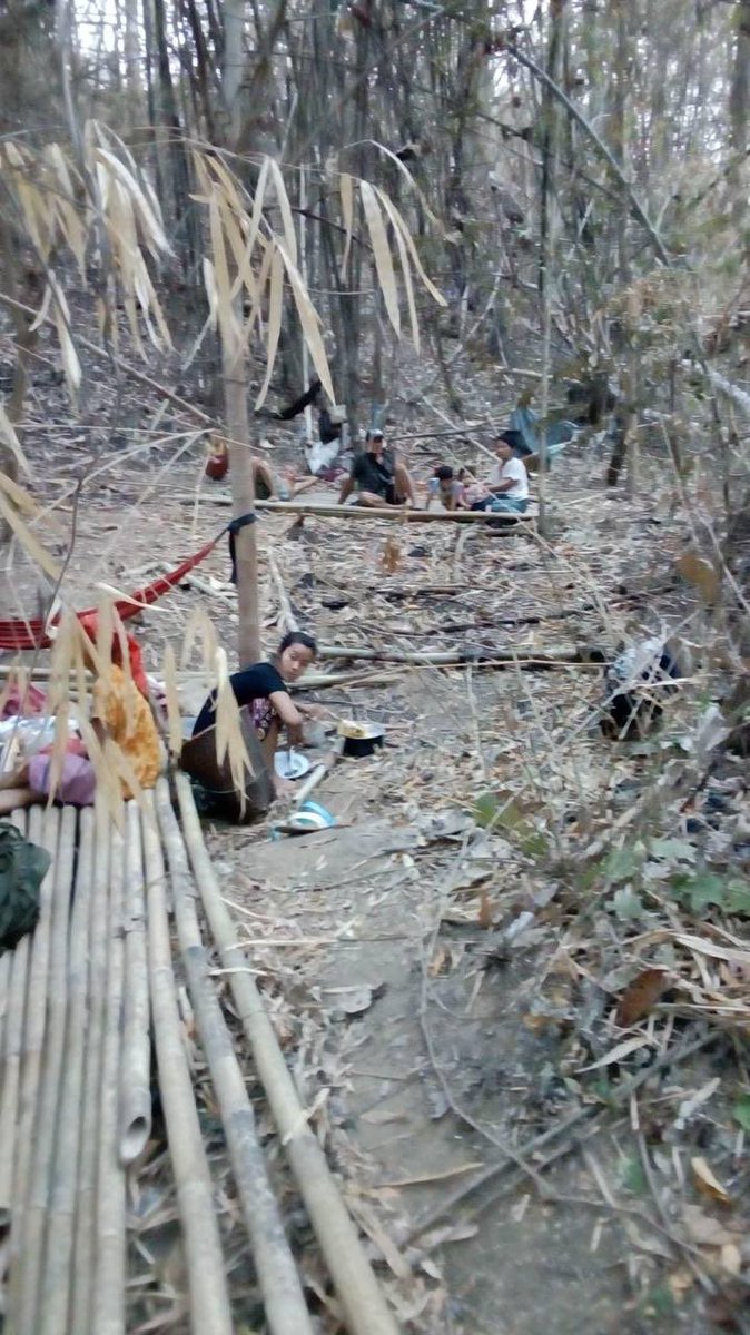 Villagers from LU THAW Township, Karen State had to flee and are taking refuge in the jungle when their village was fired artillery shells by SAC Terrorist Group on May 31.

#June3Coup #WhatsHappeningInMyanmar #MilkTeaAlliance