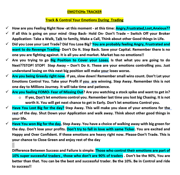 ripster47's tweet photo. Emotions Tracker
#tradingtips 
I wrote this years ago when I was struggling like many of you are right now. 
Remember :"Stubborn Mind is THE biggest obstacle in your path to trading Success"
Print it ! Pin It! https://t.co/65CGMDpl21