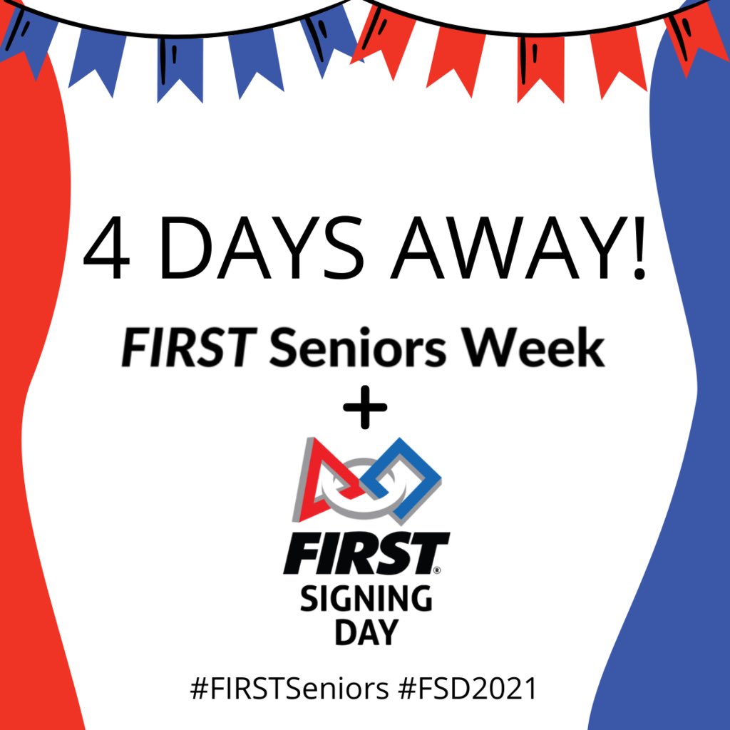 And the countdown for #FIRSTSeniors Week begins! Check out this link for a preview of the activities your <a href="/FIRSTweets/">FIRST</a> team can partake in during this week: info.firstinspires.org/class-2021?utm…. On June 7 @ 12pm ET, more info on each activity will be announced! We can’t wait to celebrate🥳