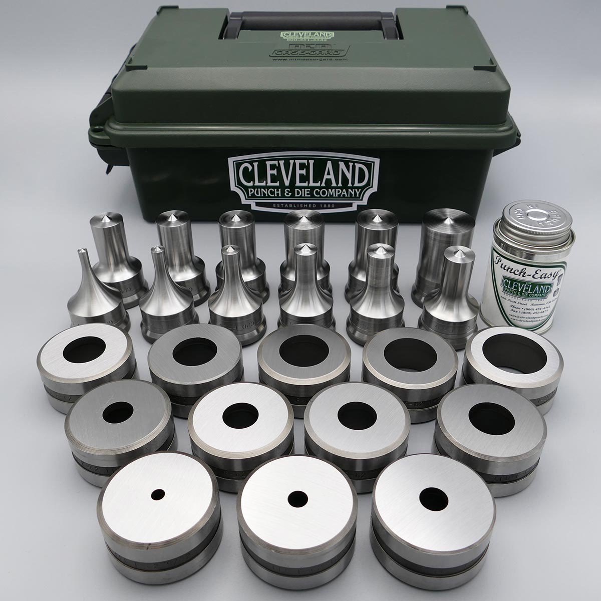 ClevelandPunch's tweet photo. Punch &amp; Die Sets!! Looking to replace worn out tooling? Or looking for a start up set of punches and dies? We’ve got you covered! The following sets are available for purchase on our website:
-CPDS0002 F16/F55 set
-CPDS0008 F16/F59 set
-CPDS0003 F20/F59 set
-CPDS0009 F26/F62 set https://t.co/KxC3DOMrVp