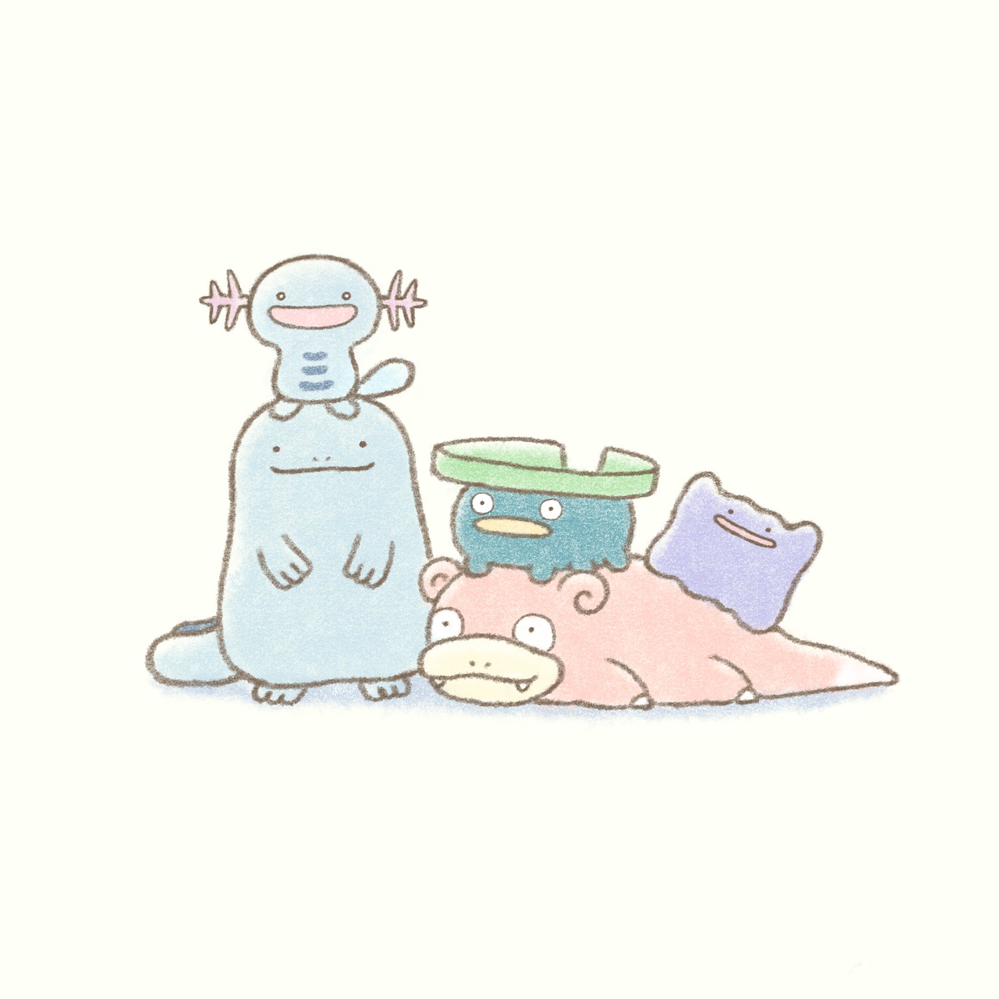 よこみぞゆり 絵本すみっコ新刊発売中 好きなポケモン5匹あげると趣味がわかる ウパー ヌオー ハスボー ヤドン メタモン Fanart T Co qxyoalgd Twitter