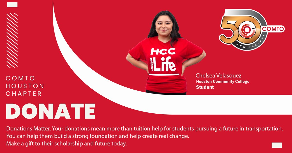 COMTOHouston's tweet photo. Donations Matter. Your donations mean more than tuition help for students pursuing a future in transportation. You can help them build a strong foundation and help create real change. Make a gift to their scholarship and future today.

Donate: https://t.co/VGzyf4JzWv

#comto https://t.co/fwdt6Xw7kR