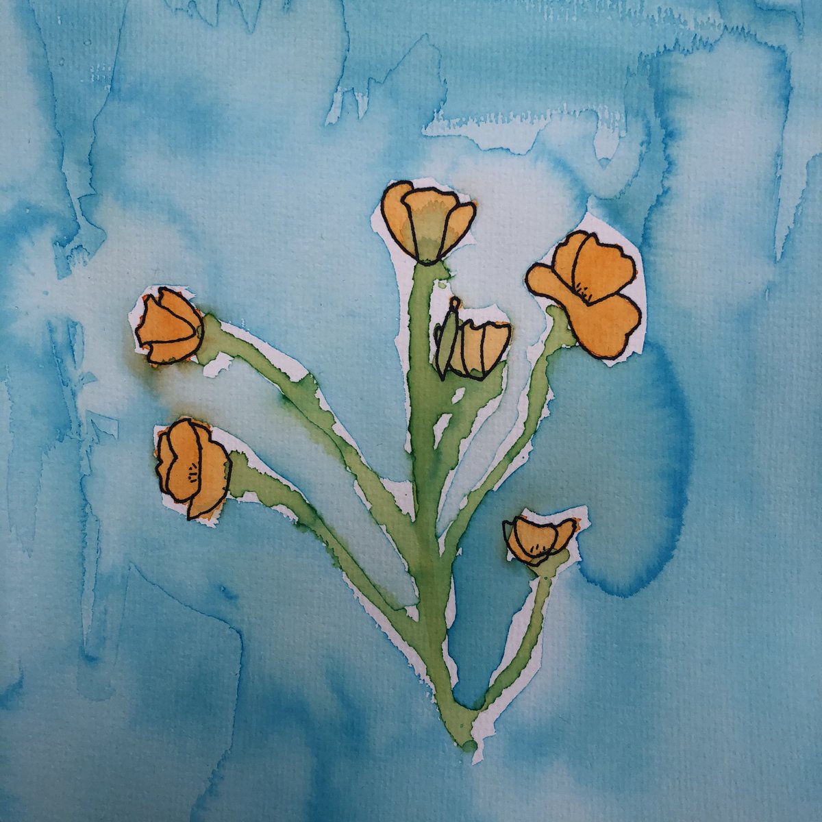 Love, love, LOVE how these watercolor CA Poppies turned out. I have such talented students!! <a href="/SRTMSEagles/">Santa Rosa Tech</a> <a href="/PVSDCamarillo/">PVSD Camarillo</a>
