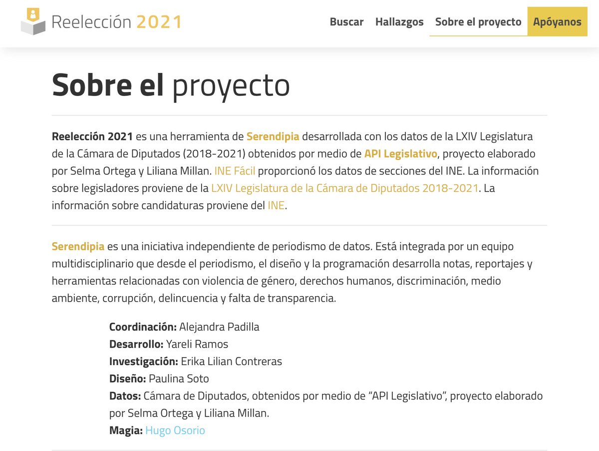 Conoce la herramienta #Reelección2021,  que contiene información importante sobre el desempeño de los más de 200 diputados federales que buscan la reelección este domingo.

reeleccion2021.serendipia.digital