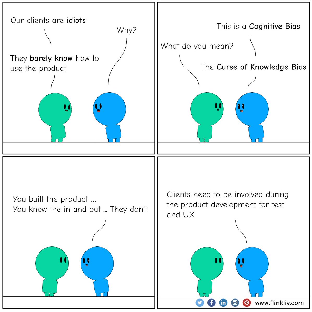 flinkliv's tweet photo. Example of the Curse of Knowledge Bias (cognitive bias) 🧐
Read more about cognitive biases: https://t.co/56x5sLJp3I
#CurseofKnowledgeBias #cognitiveBias #criticalThinking #flinkliv #kritisktenkning #problemSolving #problemløsning #systemThinking #systemtenkning https://t.co/PN71d9eMhw