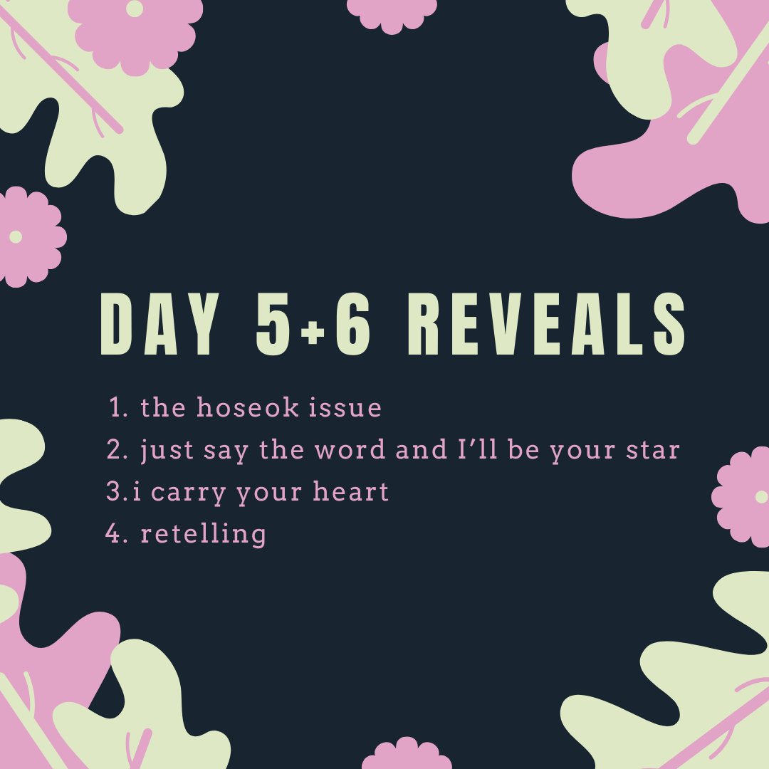 Day 5 + 6 Anonymous Reveals Round 2