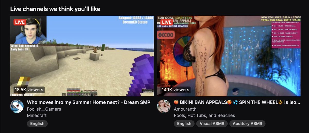 Work on your recommendations for “things I might like” <a href="/Twitch/">Twitch</a>.  You’ve seriously misjudged my interests 😂