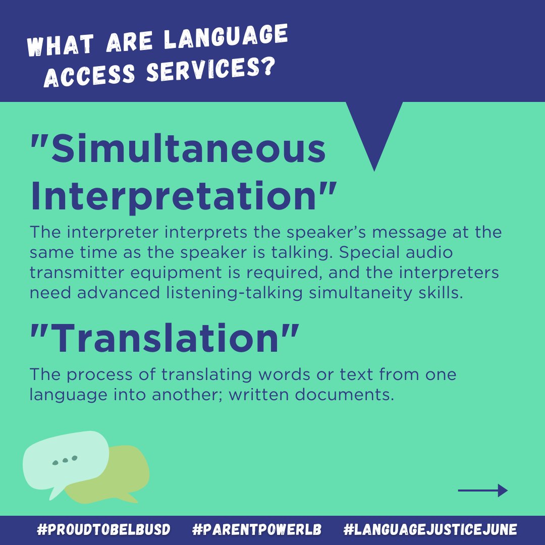 BHCLongBeach's tweet photo. What are language access services?
 
As part of our Language Justice June Campaign, we are defining terms that you should be aware of. #ProudToBeLBUSD #ParentPowerLB #LanguageJusticeLB #LanguageJusticeJune #LanguageAccessLB https://t.co/uCagrP8Hcu