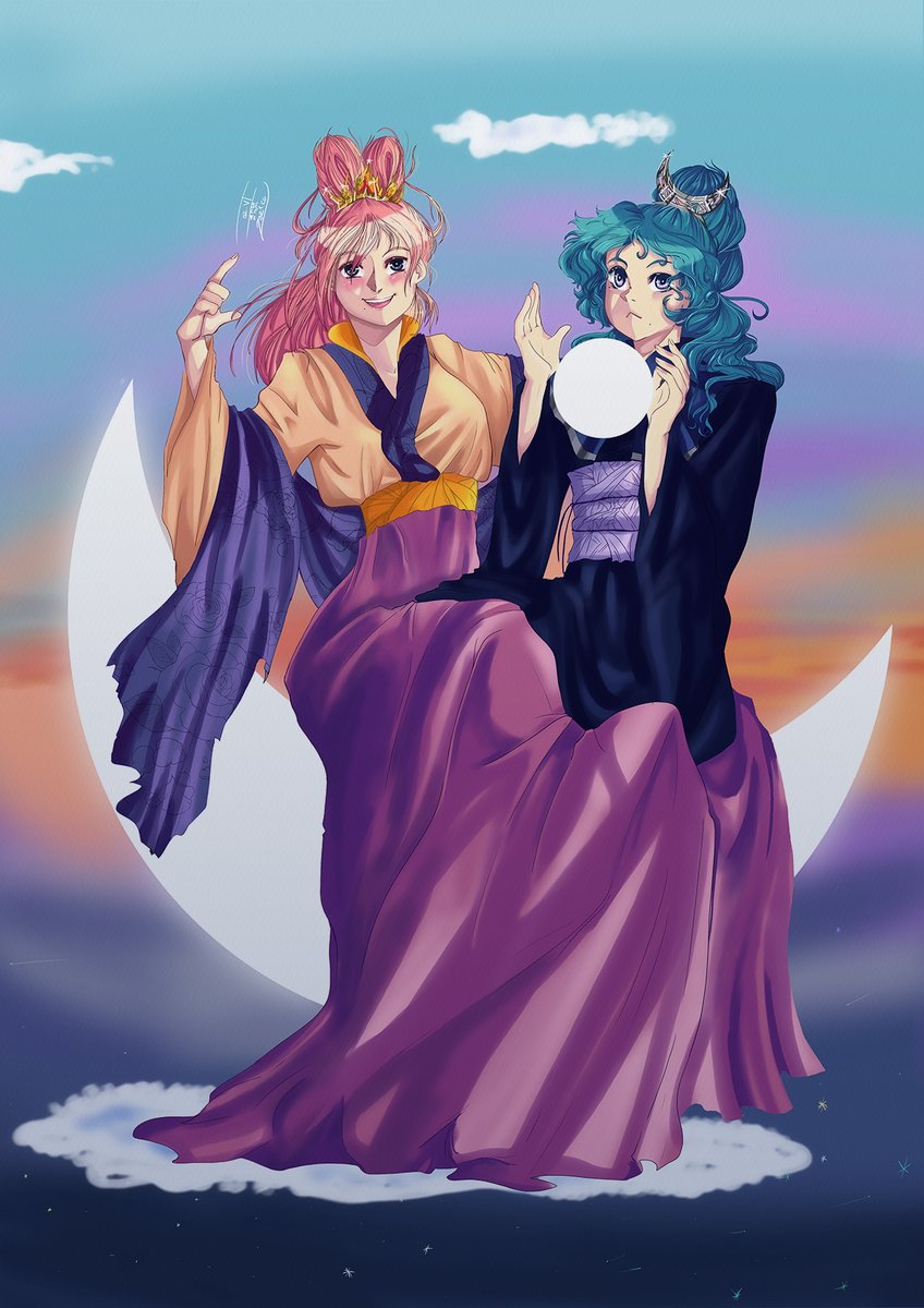 SeleneArts's tweet photo. Holla little wonders!Here I am with two of my original characters! They are two small gods and to realize them I was inspired by Damon Slayer, the Chinese and Japanese traditions on the respective gods of the sun and the moon.
#fanart #digitalart #ocs #Draw #drawingoftheday https://t.co/aSeQ1sEC79