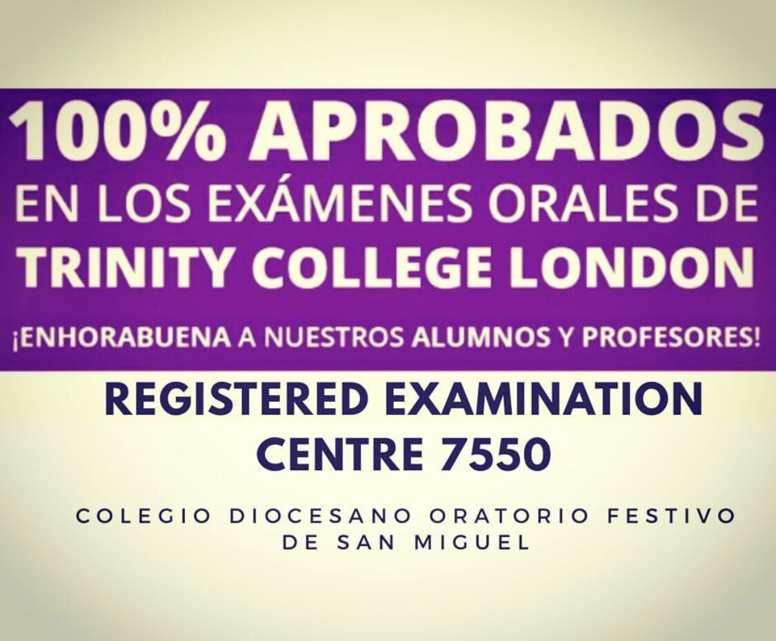 OratorioFestivo's tweet photo. Todo el alumnado del colegio  presentado a exámenes oficiales en inglés  certificados por Trinity con examinadores externos, ha aprobado con mérito y distinción ! 👏🏼👏🏼👏🏼
.
#trinityexams #trinityexamcentre #oratoriofestivosanmiguel #orihuela #examenesoficialesingles #b https://t.co/yGUmCaYqIG