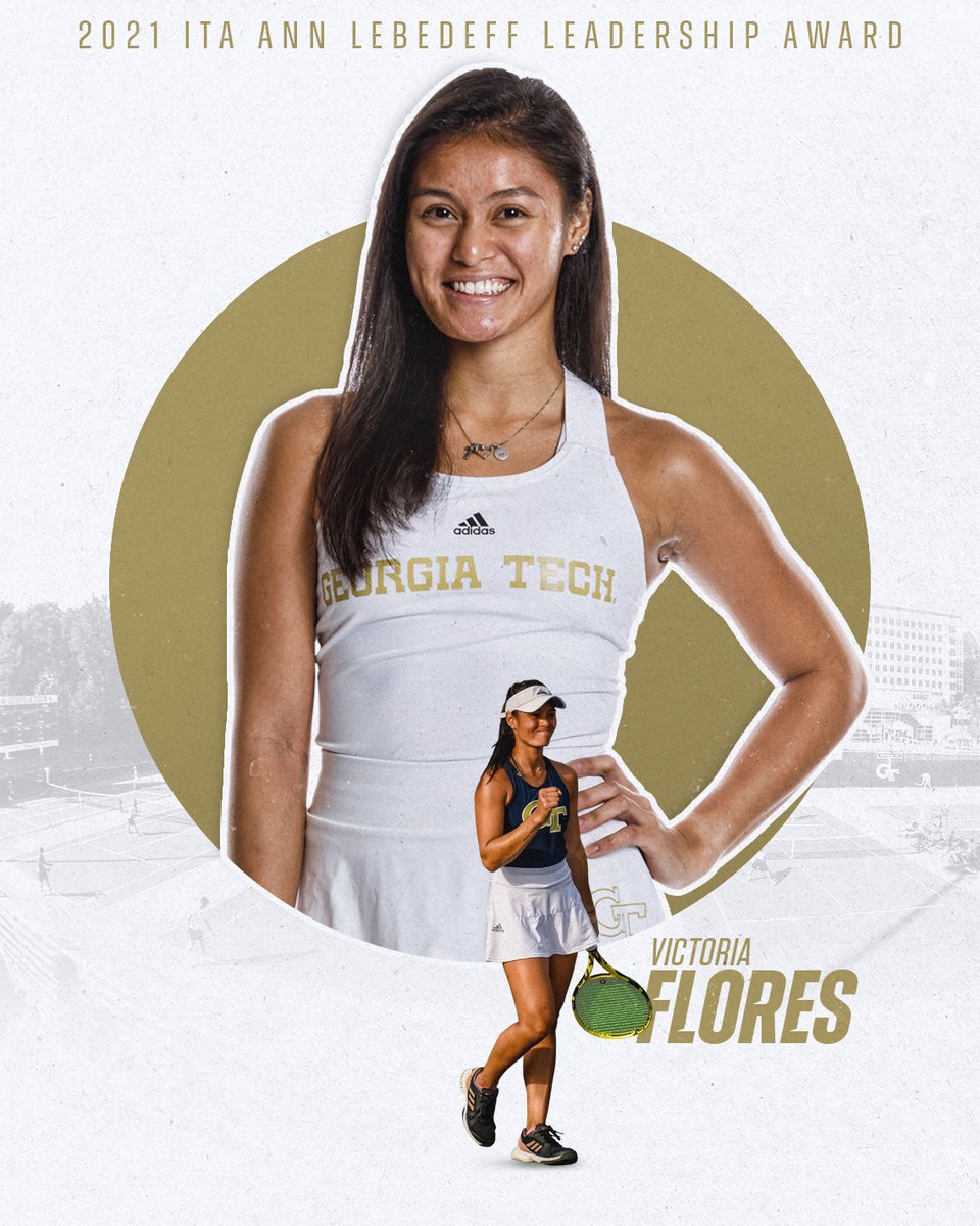 GT_WTEN's tweet photo. A leader on the court, off the court and in the community, congratulations Victoria Flores on receiving the 2021 @ITA_Tennis Ann Lebedeff Leadership Award. Truly deserving! 

🔗: https://t.co/Hnn7yPsA0E

#TogetherWeSwarm /// #WeCanDoThat /// #WeAreCollegeTennis https://t.co/p0M2kuyfF1