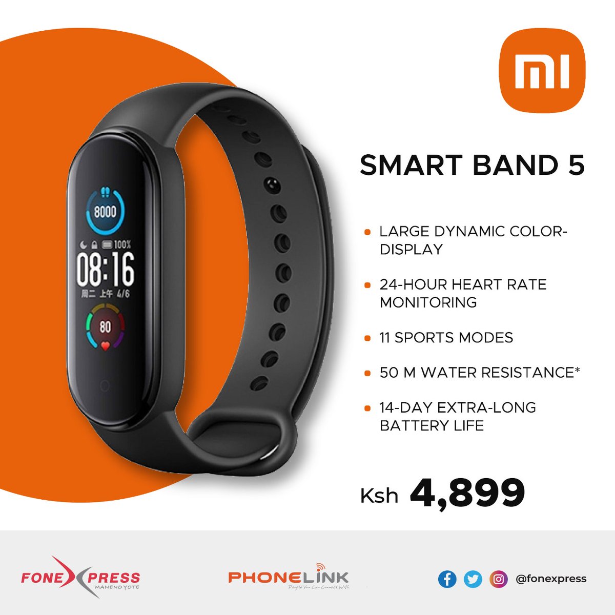 YayacentreKE's tweet photo. Monitor your health and fitness from your wrist. Mi Smart band is available @fonexpress  on Ground floor  at Ksh.4,899 .^MC
#Phonelink #foneexpress #MiSmartBand6band #yaya #Gadgets #healthylifestyle https://t.co/DJnwalxuyp