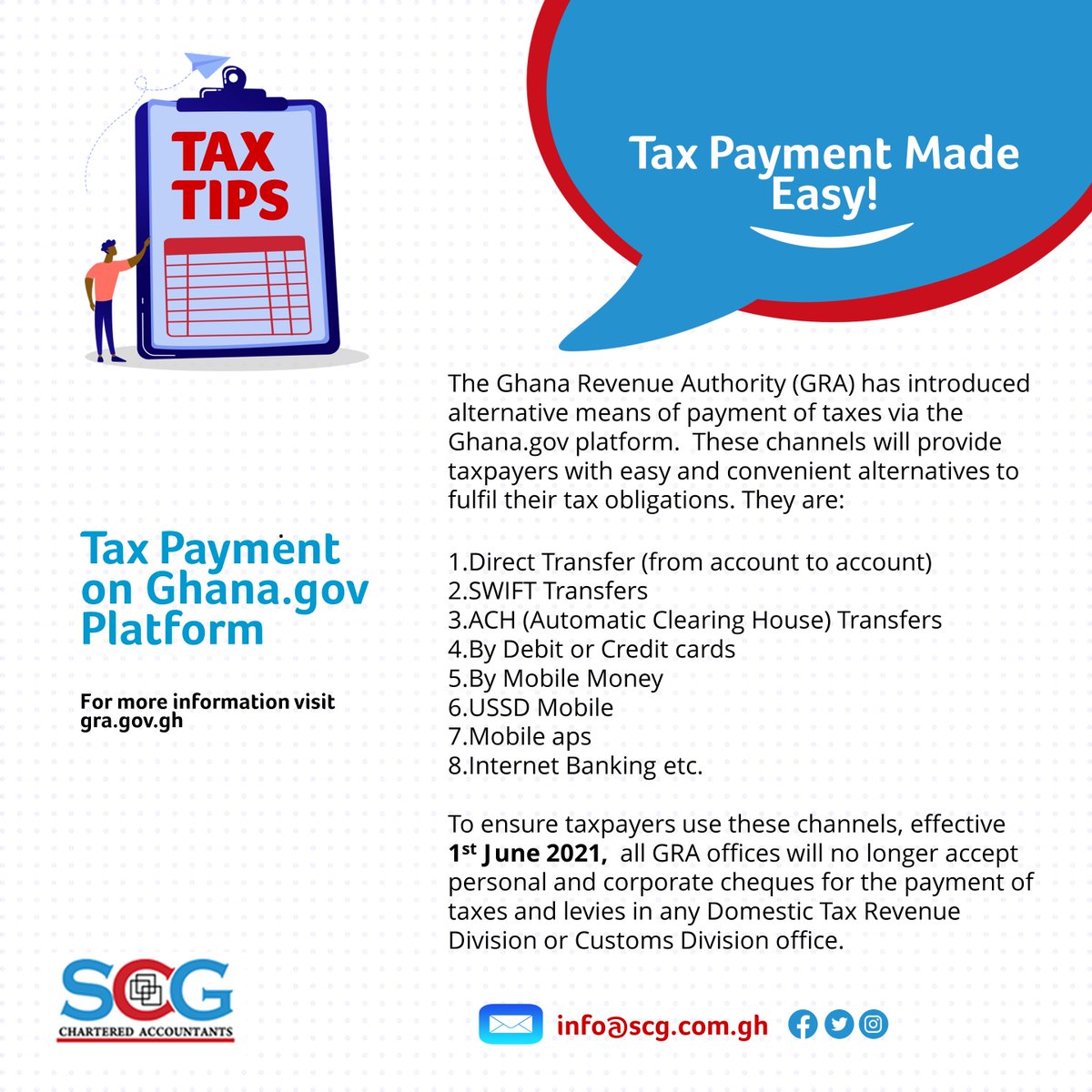 bdo_ghana's tweet photo. Tax Payment on https://t.co/n4uQKz4zh9 Platform.
#taxtips #taxtipseries #taxpayment #easypaymentmethods #GRA #modeoftransfer #domestictaxrevenue #TipsbySCG #scgcharteredaccountants #Ghanarevenueauthority #ghana #SMEsinGhana #SME #accountinginghana #ghanaaccounting #tip14 #week14 https://t.co/07lbWErELC