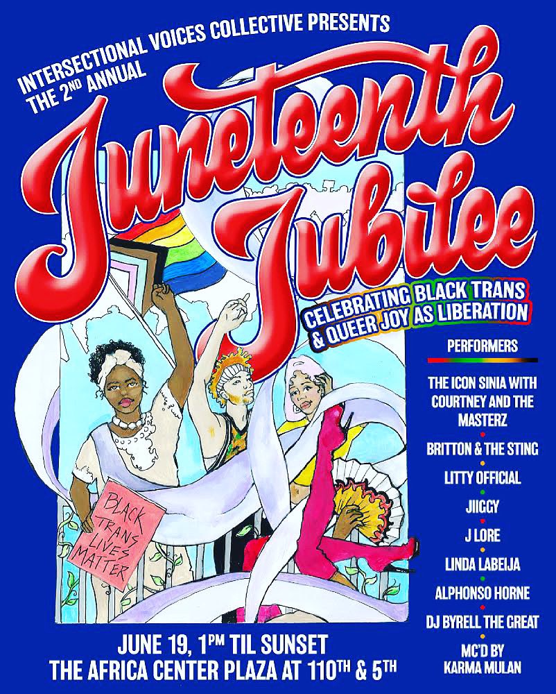 JaimeCepero's tweet image. THRILLED to announce my coalition #IntersectionalVoicesCollective will be partnering with @TheAfricaCenter to present our 2nd annual JUNETEENTH JUBILEE! You do NOT want to miss this! Live performances, a Kiki ball, and rose court ceremony honoring leaders in the community!