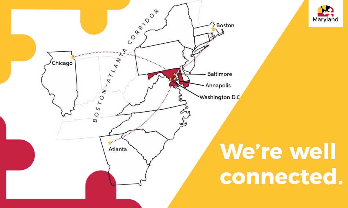 MDBiz's tweet photo. One of the nationâs busiest corridors âïļ
Next to D.C. & 176 foreign embassies âïļ
A well connected port âïļ
Visit Maryland's virtual booth at #SelectUSASummit next week to learn about our assets for international business. #SelectUSATech #mdGlobal
More: https://t.co/XaMoyDpaMb https://t.co/Cl1oGEM2g7