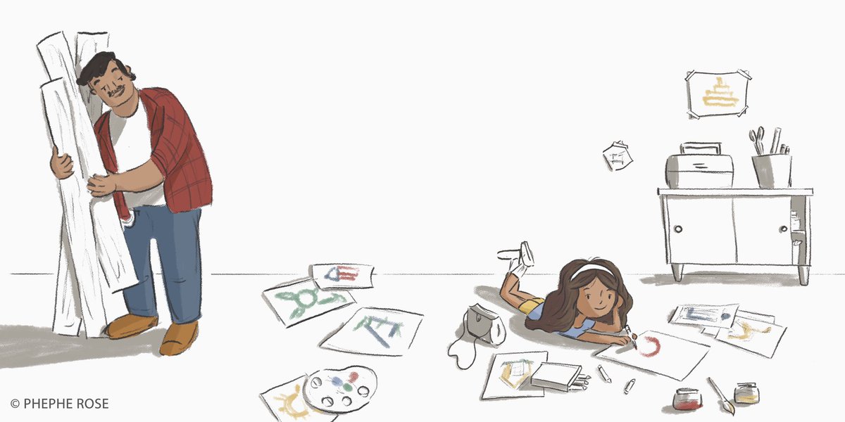 PhepheRose's tweet image. Before her dad knew her, he built a crib for her. When the carpenter and his daughter decide to build a dollhouse together, he encourages her to “Draw it up!” because it’s what architects do. She begins to discover her own passion and creativity.

#pitmad #PB #poc #own