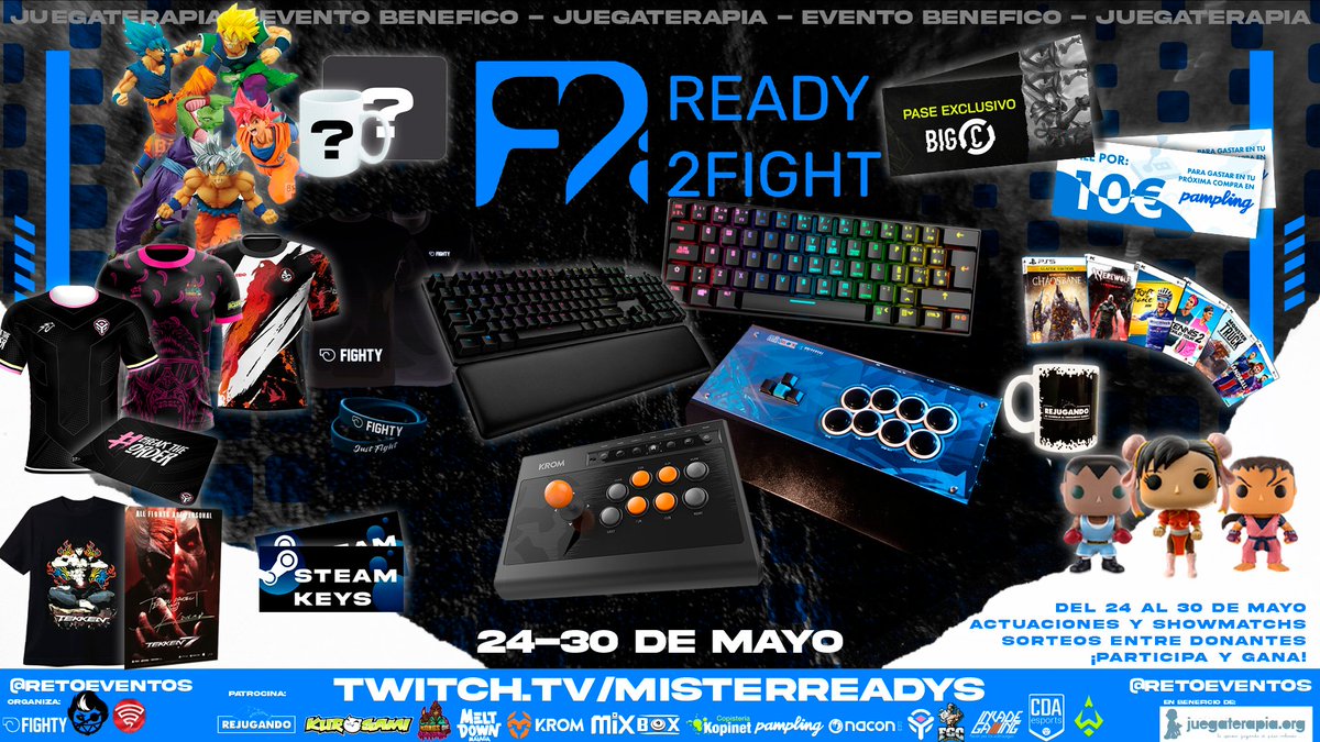 ¿Qué habría sido de #R2F sin nuestros sponsors?
<a href="/Fighty_es/">Fighty</a> <a href="/mrreadys/">MrReadys</a> <a href="/FGCAsturias/">FGC Asturias</a> 
<a href="/NacongamingES/">Nacon España 🎮</a> <a href="/mixboxarcade/">Mixboxarcade</a> <a href="/Krom_Gaming_/">Krom Gaming</a> @kurogami_team <a href="/ReJugando/">Rejugando Podcast🕹️</a> <a href="/PamplingNews/">Pampling 👕</a> @InvadeGamingESP <a href="/MeltdownMalaga/">Meltdown Malaga</a> <a href="/Kongs_Suburbia/">Kongs of Suburbia</a> @FraternityES <a href="/CDAesports/">Costa D'Amalfi F.C. eSports</a> <a href="/WizardsClub/">Wizards</a> 

💙MILES DE GRACIAS💙
