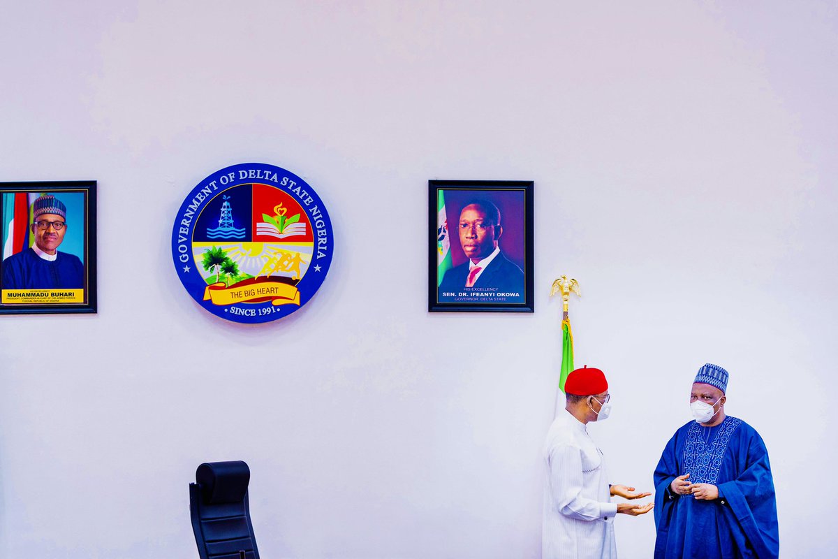 IAOkowa's tweet photo. Earlier today, I received the Members of the House of Representatives Committee on the Review of the 1999 Constitution led by the Deputy Speaker of the House of Representatives, Rt. Hon Ahmed Idris Wase at the Government House, Asaba. https://t.co/uuhaEQdSFp