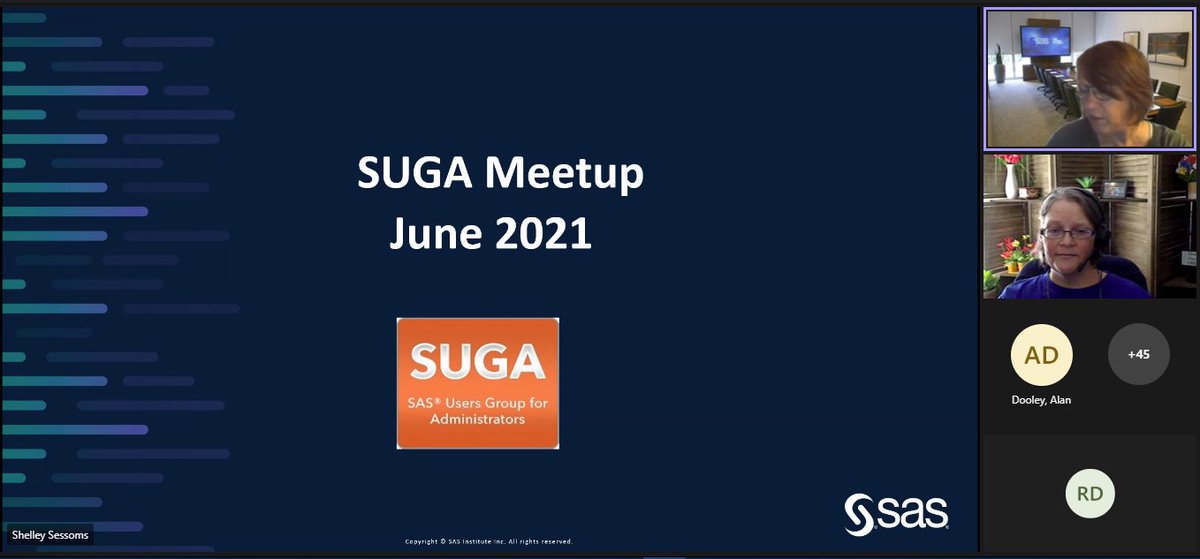 rdrijsen's tweet photo. Logged on and present for the #SUGA virtual meetup for #SAS administrators https://t.co/CtKYLRuVPL
