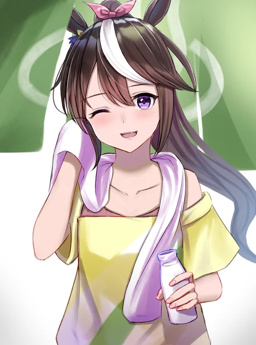初めての温泉がテイオーで嬉しかっつ
 #ウマ娘 