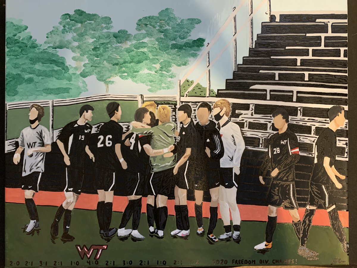 OUTSTANDING artwork by Senior Boys Soccer member JT Stone!  JT presented this acrylic painting to his Coach <a href="/Mr_DAndrea_CSD/">ℕ𝕚𝕔𝕙𝕠𝕝𝕒𝕤 𝔻’𝔸𝕟𝕕𝕣𝕖𝕒</a>.  Great Job JT!  <a href="/SOLsports/">SOLsports</a> <a href="/WTHS_Panthers/">William Tennent HS</a> @Centennial_SD