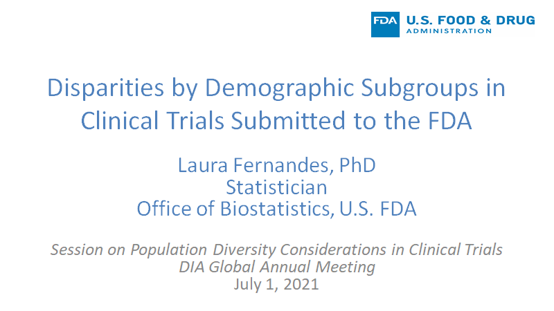 unbiasedlaura's tweet photo. Excited about presenting some of my #disparities research in oncology clinical trials at this session #442 SL: Population Diversity Considerations in Clinical Trials at DIA 2021 https://t.co/3XjuQccgLp @druginfoassn #DIA2021 @sched #FDAStatistician @FDAOncology #CDER #OB #DBIX https://t.co/fkb6bfvOqZ