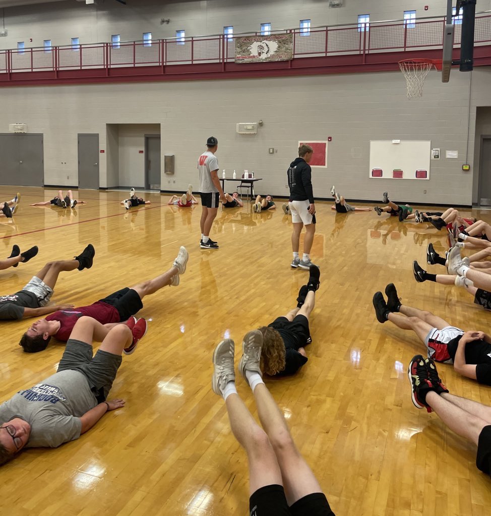 HCWarriorFB's tweet photo. 90+ 9th-12th grade Warrior football players got after it this morning! Thankful for the class of 2021 coming in to teach our freshman how things are done! #WarriorsforLife https://t.co/2z92w6hGoy