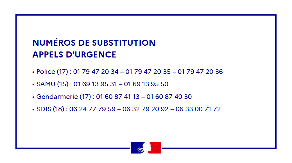 Prefet91's tweet photo. #NumeroUrgence | ☎️ Les numéros d'urgence 15-17-18-112 ont été rétablis et doivent de nouveau être utilisés en priorité.
Par mesure de précaution, les numéros de substitution restent actifs 👇
#secours91 https://t.co/IwBD1YD8JL