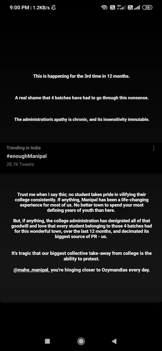 gentlyweeps19's tweet photo. A real shame that we have to do this for the 3rd time in 12 months. #enoughManipal https://t.co/hOlrJqZBKq