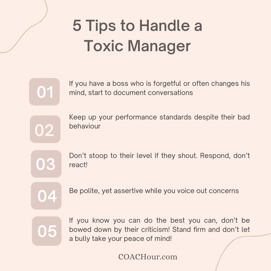 Coachour1's tweet image. Have you ever had a toxic boss?  #communityofcoaches #icf #selfconfidence #confidencecoach #positivity #win #believe #believeinyourself #coaching #coach #lifequotes #quotestagram #quotesaboutlife #power #powerofpositivityrepost #confidentwomen #confidenceissexy