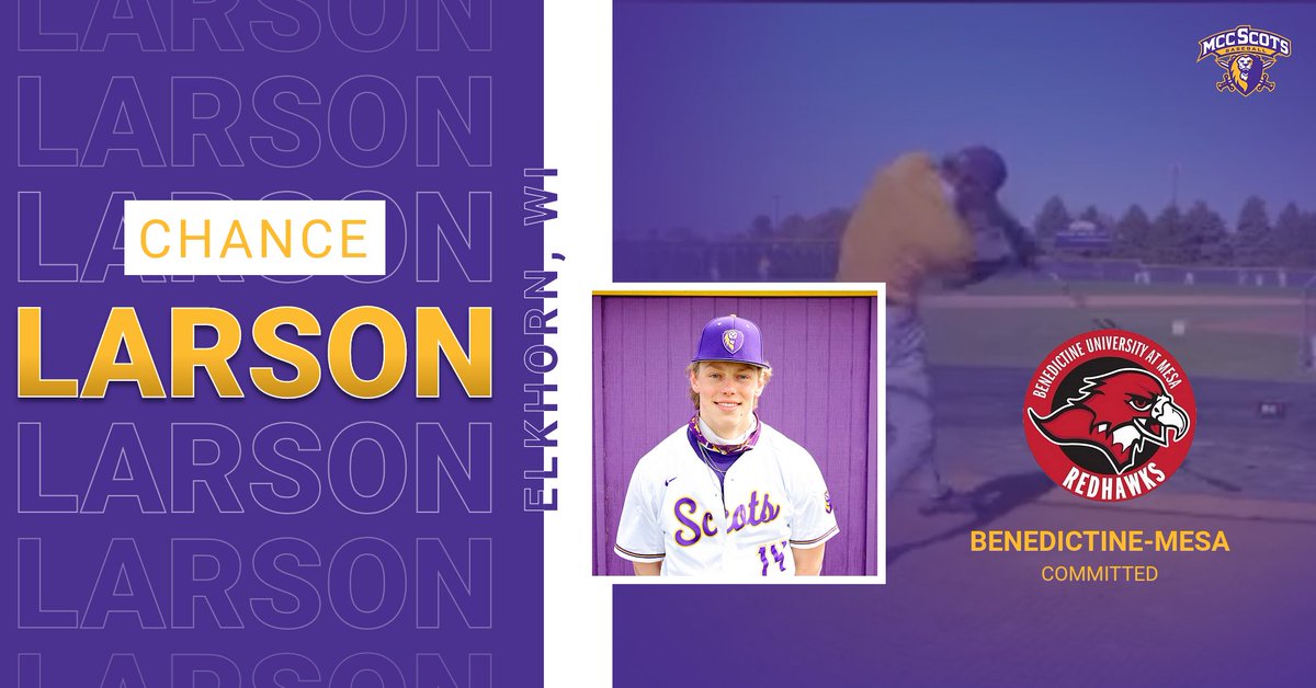 Congratulations to Scots OF Chance Larson (Elkhorn, WI) on his commitment to play baseball this fall at <a href="/BenMesaBaseball/">BenU Mesa Baseball</a> in Arizona!  <a href="/_TheJBB/">The JBB</a> @McHenryCoSports