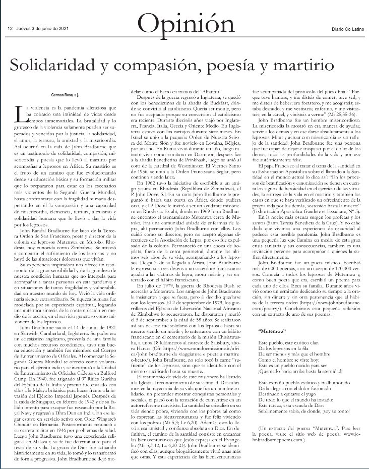 BradburneJohn's tweet photo. For all you Spanish speaking folks, an article in Spanish by German Rosa, sj. #spanish #spanisharticle #johnbradburne #johnbradburnememorialsociety #germanrosasj #jesuit #spanishjesuit #support https://t.co/256bAwBYr6
