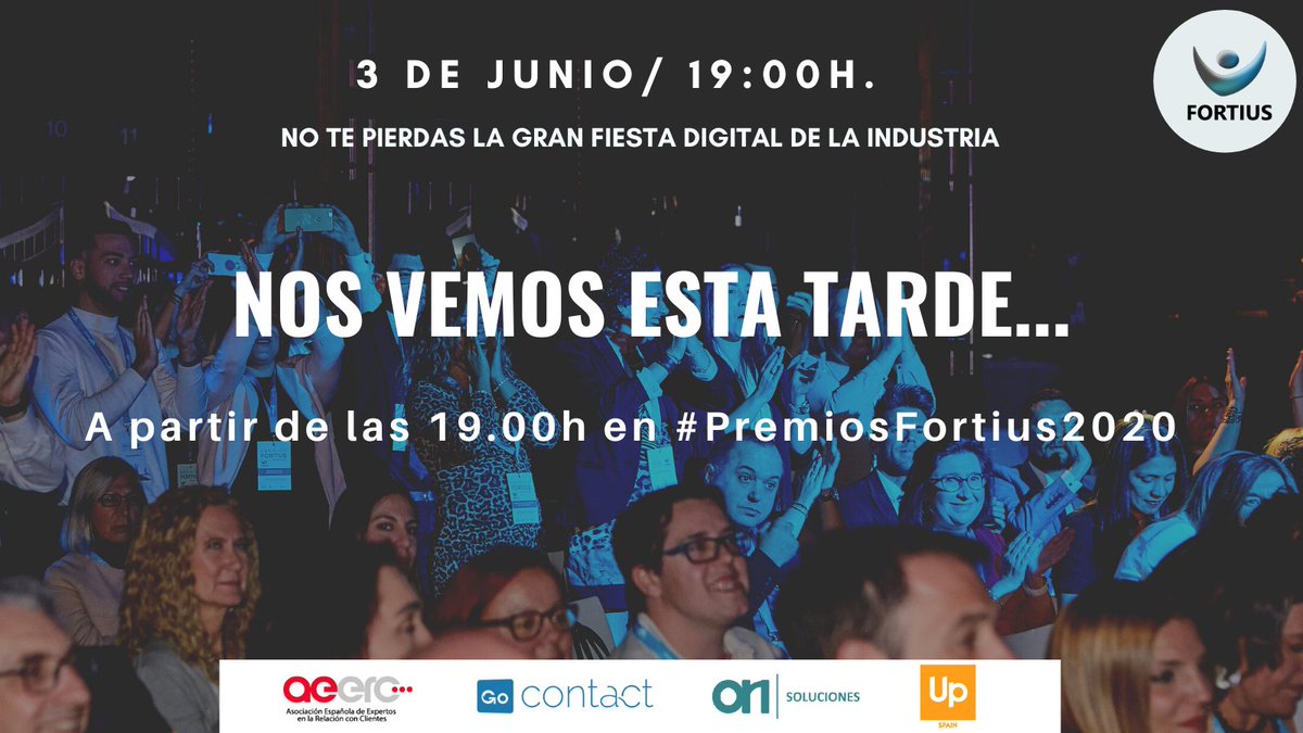 PremiosFortius's tweet photo. Esta tarde tienes una cita con los #PremiosFortius2020.
¿Quiénes serán los galardonados como mejores profesionales en la relación con clientes en #ContactCenter?
¡Descúbrelo hoy. Te esperamos!
https://t.co/HAthasBVgg https://t.co/a6cvY057EG