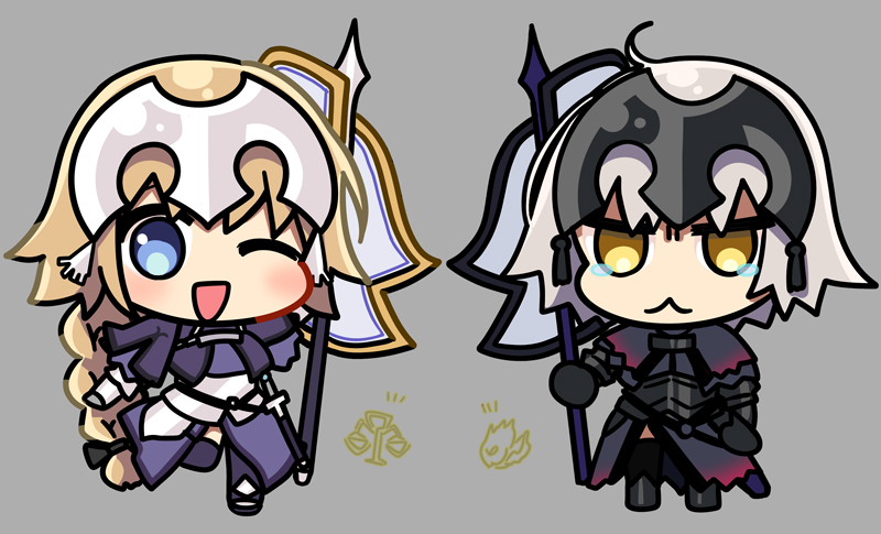ジャンヌ・ダルク ,ルーラー ,jeanne_d'arc_alter_(avenger)_(fate) ,ジャンヌ・オルタ 「姉ジャンヌちゃんと邪ンヌちゃん 」|ほんちゅ‎のイラスト