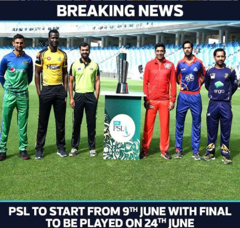 YashAro08287318's tweet photo. 🚨 PSL IS BACK 🚨
Tournament to resume from June 9th 🤩
#psl #psl2021 #psl6 #pakistansuperleague #psl17 #pslseason #breakingnews #pslupdates #pslnews #newsupdate #cricketnews #pslt20 #lahorequalanders #quettagladiators #karachikings #peshawarzalmi #pakistancricket #pcb #psluae https://t.co/oti7ufKxv5