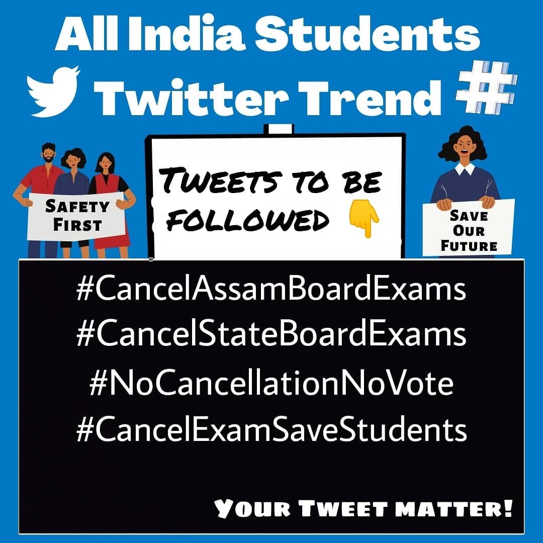 Dameen_dor's tweet photo. Let's fight for all  Assam￼ #CancelAssamBoardExams #CancelStateBoardExams #NoCancellationNoVote #CancelExamSaveStudents 
#cancelassamhslc
#sebabordexam
@himantabiswa
@AdvMamtaSharma
@SamujjalBhatta
@narendramodi
@atanubhuyan 
@sajin_aktar 
@ranojpegu 
#SEBAASSAM https://t.co/MFI5OlHQQy