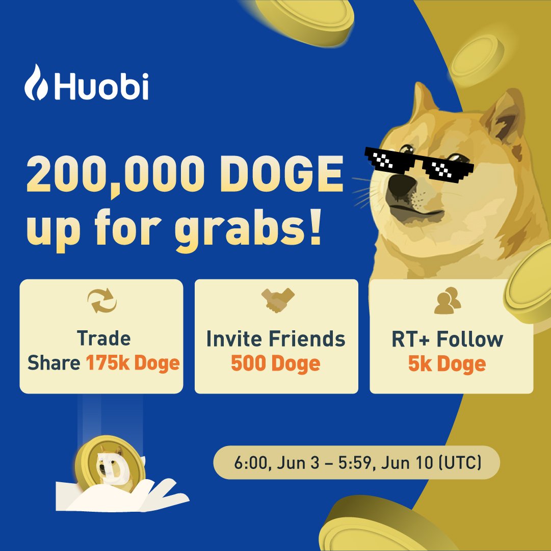 HTX_India's tweet photo. $DOGE #GiveAway 🎁✨

700 $DOGE for 3 daily winners 
7 days long!

✅Follow @Huobi_India

✅RT with referral link+ Tag 3

✅Fill in form: https://t.co/dS414lnzY3

Get 10 extra DOGE- refer friends today!

Trade to get more DOGE: https://t.co/iOGJLqjhy3 https://t.co/bCXvKOiyxU