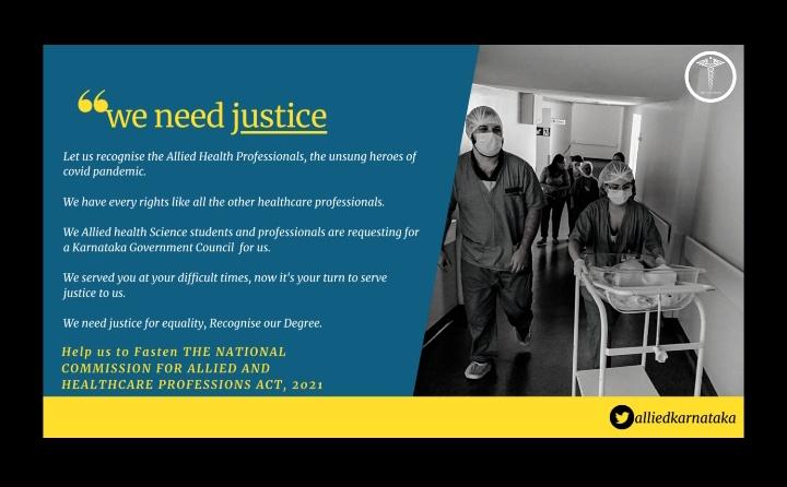 AvShabnam's tweet photo. @AlliedKarnataka 
Medical infrastructure doesn't work without the involvement of AHP, but we are not provided with basic necessity of mandatory registration under government .
#ImplementNCAHPact
#AHPNeedsKarGovCouncil https://t.co/O5JpSuecDD