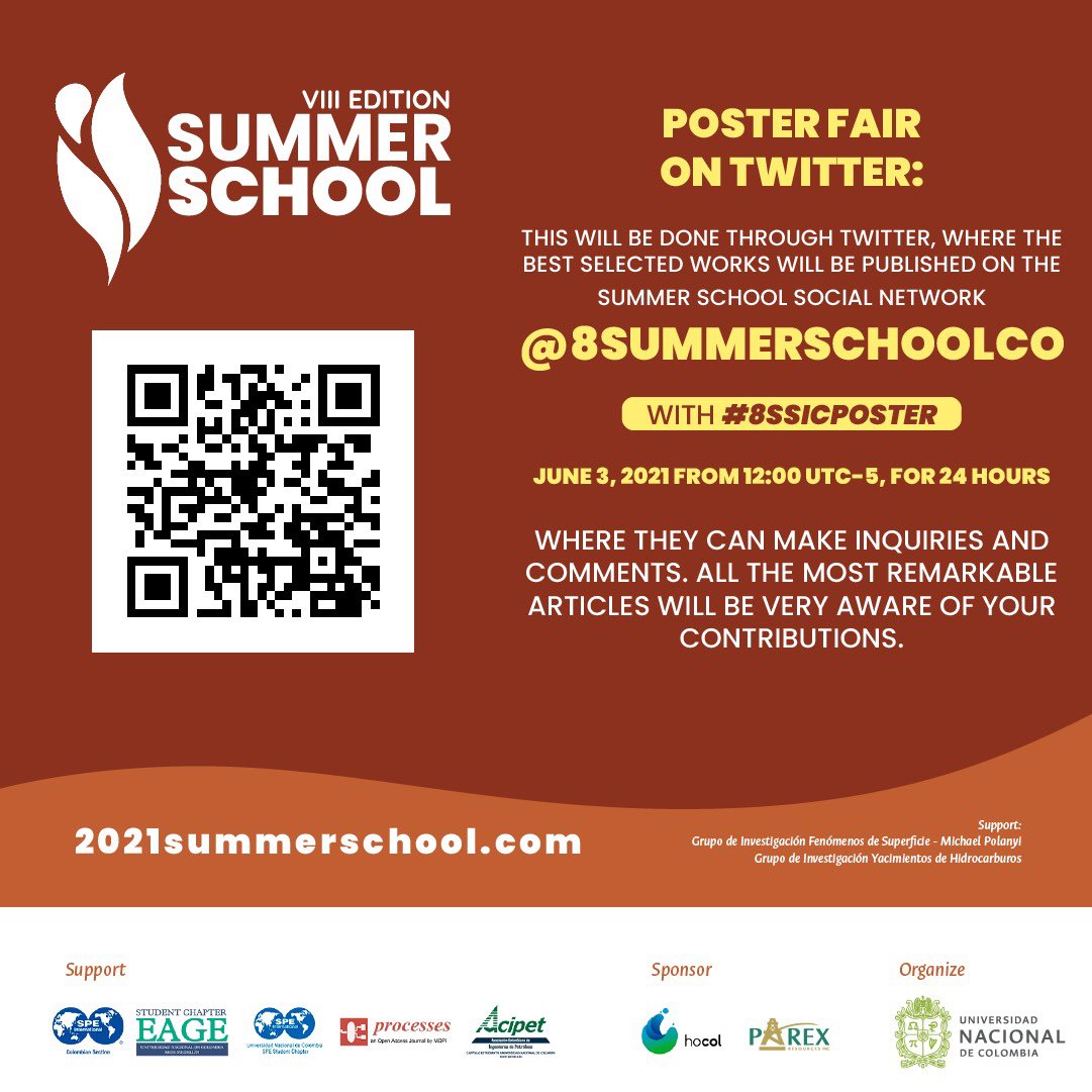 8SummerSchoolCo's tweet photo. @cmazos @campetrol @Acipet_CO @Nano_Events @NashaatNassar @oemedinae @vboterof @pris_valverde @FenSup_MPolanyi @DiegoMesaP @MinEnergiaCo @caafrancoar @fbcortes @lady_giraldop @karo_acosta #8SSiCPoster #TransicionEnergetica @SPEColombianSec @SPEtweets @crudoypesadoart https://t.co/Jr6OamLdqo