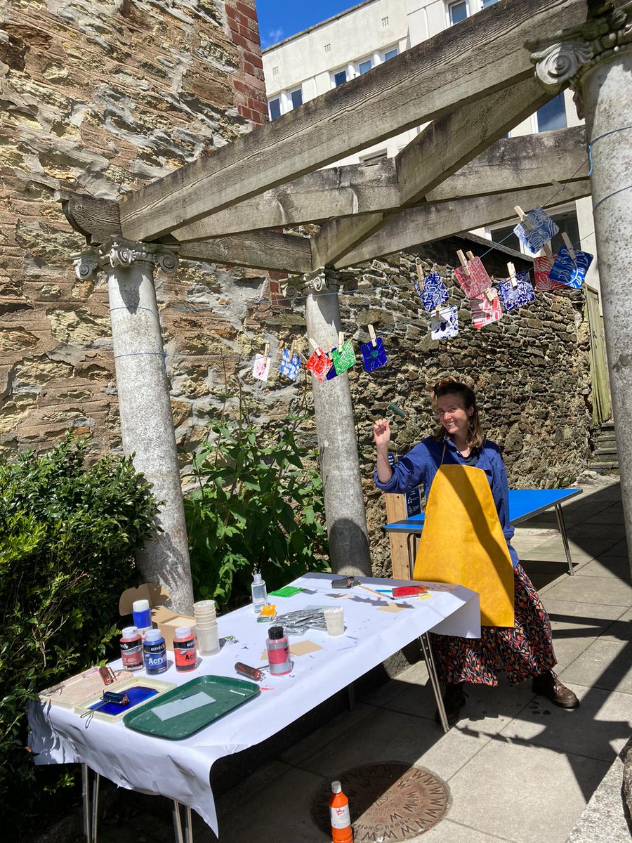 Cornwall_Museum's tweet photo. We've taken some Crysede printing blocks out from our stores! Courtyard coaster printing until 3pm today. #festivalofdrawing #drawandexplore #everyoneisanartist https://t.co/lXSxDmaOJS