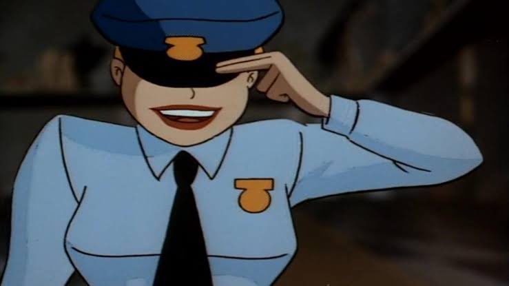 BTASOfficial's tweet photo. #HarleyQuinn: 
Brindo por Com G. De #Gotham Encierra a los bichos raros, los ladrones y los frikis. Eres un héroe para todos los chicos de azul. Pero esta vez, cariño, ¡la broma es tuya! 
(#BTAS: # Favor del Joker) 
#Batman #DCAboveAll #DCAU #DCAnimatedUniverse #HBOMax #dccomics https://t.co/dzbtHjljiK