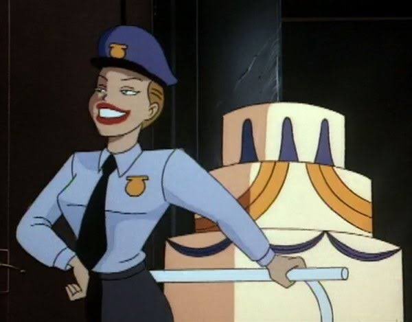 BTASOfficial's tweet photo. #HarleyQuinn: 
Brindo por Com G. De #Gotham Encierra a los bichos raros, los ladrones y los frikis. Eres un héroe para todos los chicos de azul. Pero esta vez, cariño, ¡la broma es tuya! 
(#BTAS: # Favor del Joker) 
#Batman #DCAboveAll #DCAU #DCAnimatedUniverse #HBOMax #dccomics https://t.co/dzbtHjljiK