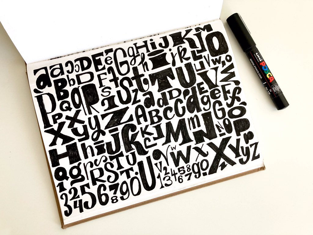 6Kevipj's tweet photo. Old sketchbook vibes
#dummy #sketchbook #lettering #posca @poscauk @POSCA_Coloring https://t.co/AIRegYIlwZ
