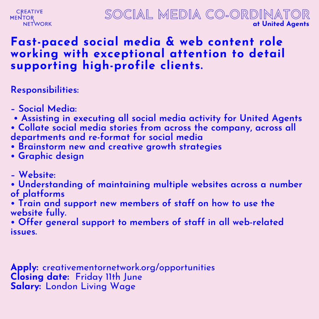 Creative Mentor Network on Twitter: ".@UnitedAgents are looking for experienced Temps to work across the Many of their permanent members of staff originally started as Temps. apply, short