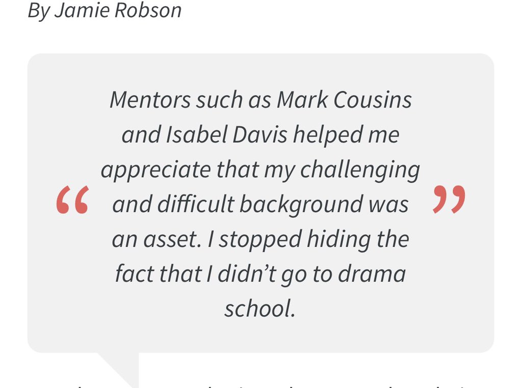 Wonderful <a href="/SpotlightUK/">Spotlight</a> article;
 Finding Yourself in the Industry 
      by our fab #JamieRobson  ⭐️