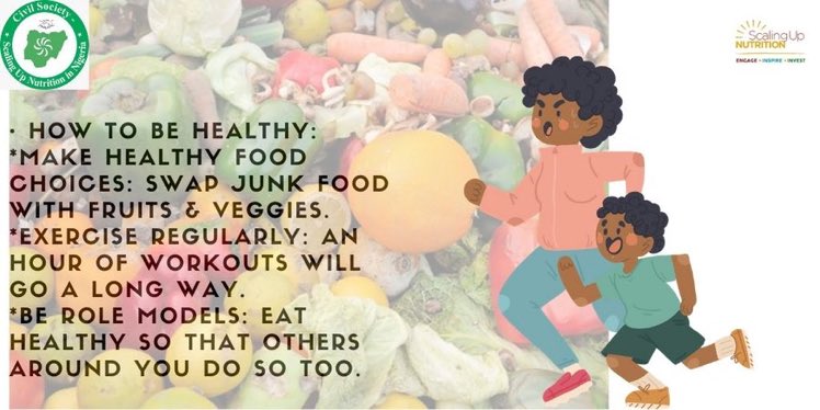 Make healthy food choices: Swap junk food with fruits &amp; veggies.
Exercise regularly: an hour of workouts will go a long way.
Be role models: Eat healthy so that others around you do so too.

#Y4SC #YL4N
@cs_sunn