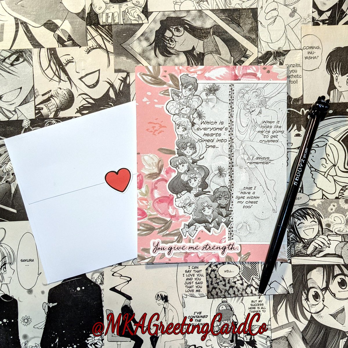 MKAGreetingCard's tweet image. To celebrate the release of Sailor Moon Eternal, we present a #FriendshipCard that features a panel from "Pretty Guardian Sailor Moon" and a sentiment that reads: "You give me strength."

This card is waiting for you to use it to harness the power of friendship.

 #MKAGCC