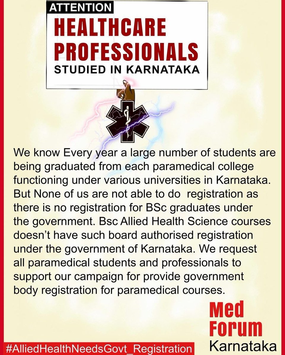 LashpaR's tweet photo. Paramedics are core of health care system..
Their contribution to  must be recognised...
Paramedics needs an official  registration council inorder to build their future.

#ImplementNCAHPact
#AHPNeedsKarGovCouncil https://t.co/dmbhWtD02b