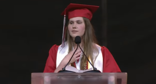 thehill's tweet photo. Texas valedictorian goes viral after giving unapproved speech blasting state's anti-abortion bill https://t.co/J1l09RSSYN https://t.co/eL21EUaDmq